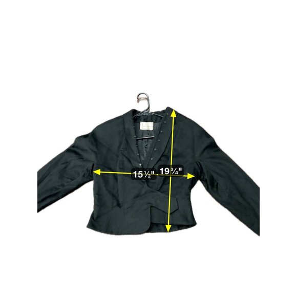Vintage Resnicks Black Wool Cropped Jacket Decorative Button Detailing - Picture 6 of 8
